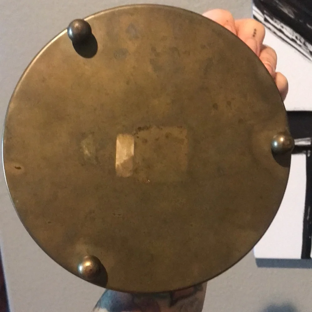Vintage decorative brass and mirror tray